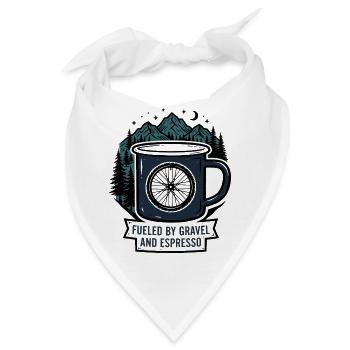 Angetrieben von Kies und Espresso-Kaffeetasse - Bandana - Weiß - Vorne