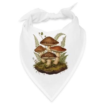 Waldpilze – Vintage Botanical - Bandana - Weiß - Vorne