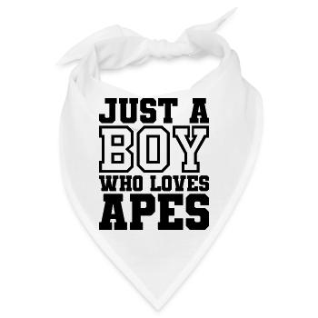 JUST A BOY WHO LOVES APES - Bandana - Weiß - Vorne
