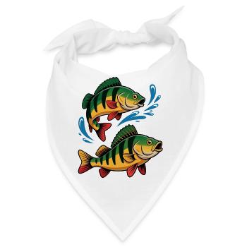 Barsch Angeln - Bandana - Weiß - Vorne