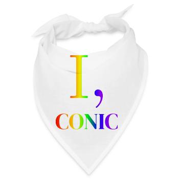  I, conic - ikonisch für Ikonen Geschenkidee bunt  - Bandana - Weiß - Vorne