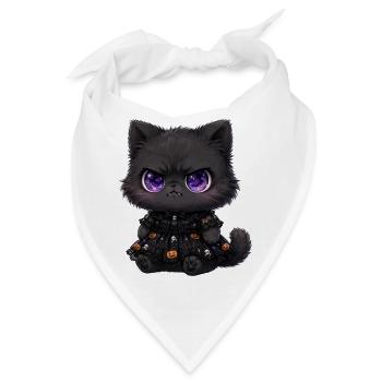 Kosmische Katze in Halloween-Spitze - Bandana - Weiß - Vorne