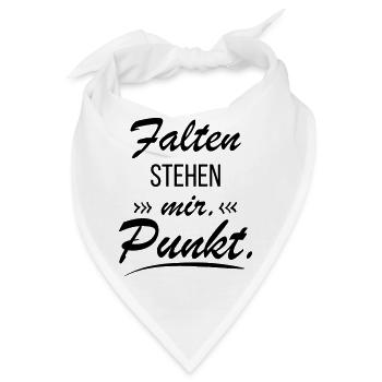 Falten stehen mir - Frecher Spruch - Bandana - Weiß - Vorne