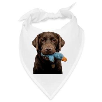Labrador mit Ente - Zum Verlieben süß! - Bandana - Weiß - Vorne