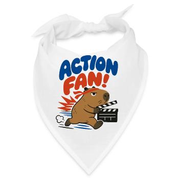 Action Fan – Capybara mit Filmklappe - Bandana - Weiß - Vorne