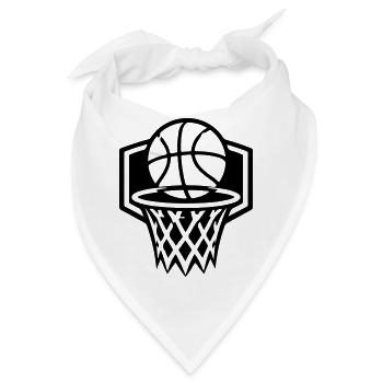 Basketball Korb Symbol - Bandana - Weiß - Vorne