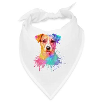 Jack Russell Terrier Aquarell Illustration - Bandana - Weiß - Vorne