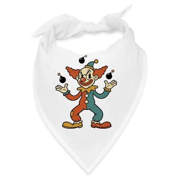 Vintage-Cartoon-Clown, der Bomben jongliert - Bandana - Weiß - Vorne