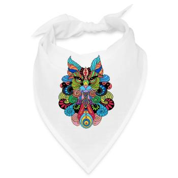 Chat_Mandala - Bandana - Weiß - Vorne