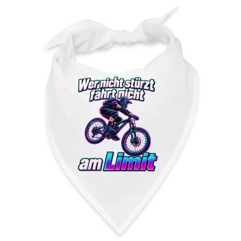 MTB – Wer nicht stürzt fährt nicht am Limit - Bandana - Weiß - Vorne