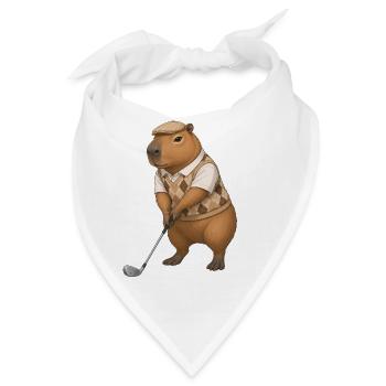 Capybara spielt Golf  - Bandana - Weiß - Vorne