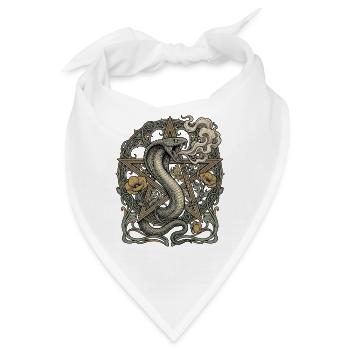 Black Metal Schlange - Bandana - Weiß - Vorne