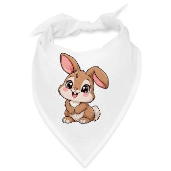 Hase Kawaii Style – Süßes Hasenmotiv - Bandana - Weiß - Vorne