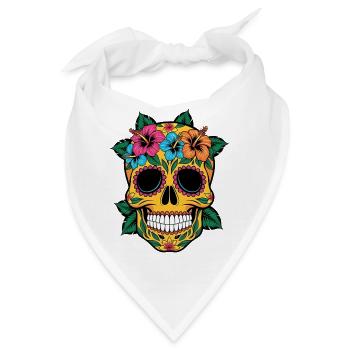 Halloween Sugar Skull - Bandana - Weiß - Vorne