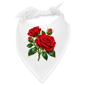 Crimson Rose Bouquet-Kunstwerk - Bandana - Weiß - Vorne