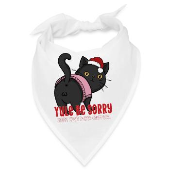 Weihnachtskatze Weihnachtsmütze Weihnachtsmütze Sei entschuldigt Stille Nacht - Bandana - Weiß - Vorne