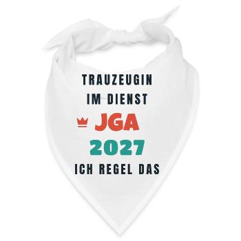 Trauzeugin im Dienst JGA 2027 ich regel das - Bandana - Weiß - Vorne