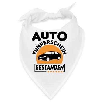 Auto Führerschein bestanden Sprüche fahren - Bandana - Weiß - Vorne
