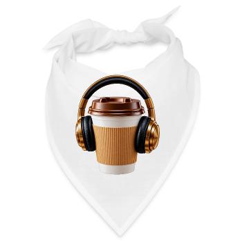 Musik mit Kaffee - Bandana - Weiß - Vorne