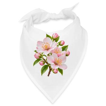 Rosa Sakura-Blüten-Strauß - Bandana - Weiß - Vorne