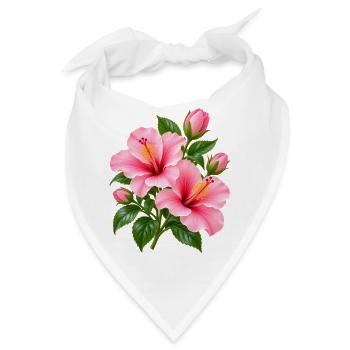 Rosa Hibiskusblüte - Bandana - Weiß - Vorne