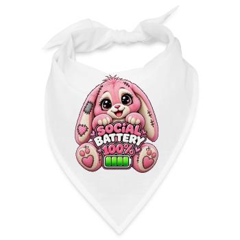 Social Battery Hoppelbunny 100% - Bandana - Weiß - Vorne