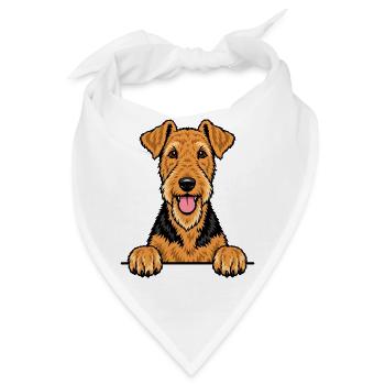 Airedale Terrier - Bandana - Weiß - Vorne