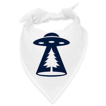 Ufo Entfuehrung Wald Icon - Bandana - Weiß - Vorne