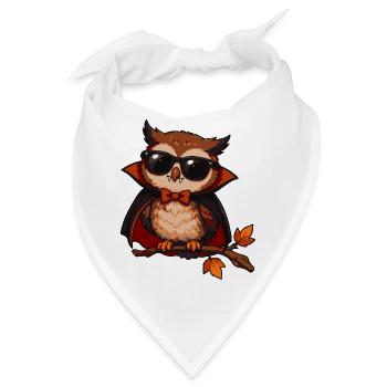Sonnenbrillen-Eule im Cape - Bandana - Weiß - Vorne