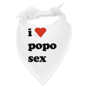 i love popo sex - Bandana - Weiß - Vorne