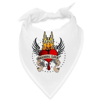 Burning Love (Heart & Banner) 03 - Bandana - Weiß - Vorne