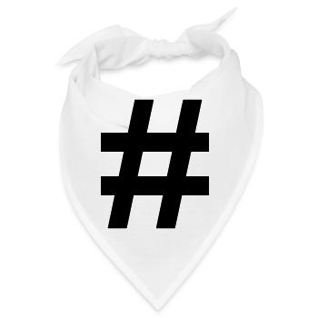 raute hashtag # - Bandana - Weiß - Vorne