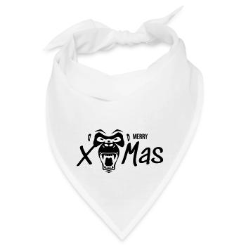 Merry Xmas Gorilla Affe Geschenk - Bandana - Weiß - Vorne