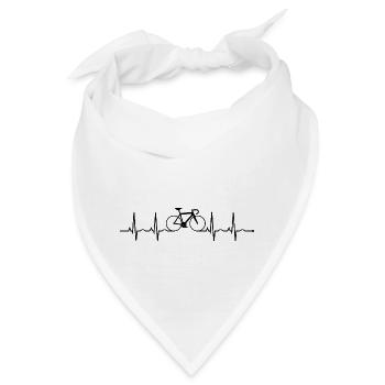 Herzschlag Rennrad Fahrrad Heartbeat Puls Mann Rad - Bandana - Weiß - Vorne