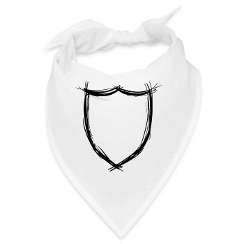 Schild, Symbol Hand gezeichnet - Bandana - Weiß - Vorne