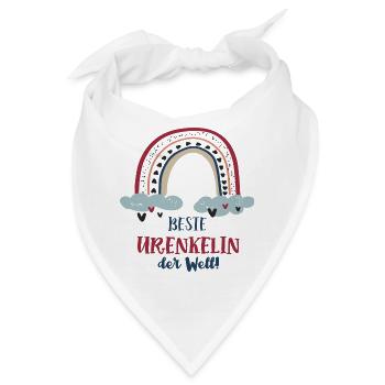 Urenkelin Outfit Regenbogen Beste Ur Enkelinnen - Bandana - Weiß - Vorne