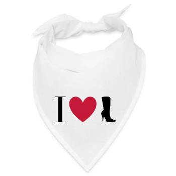 ★ Designfarben änderbar ★ I love Stiefel - Bandana - Weiß - Vorne