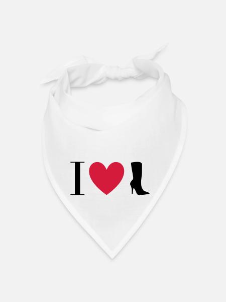 ★ design colors changeable ★ I love boots - Bandana - white - Front
