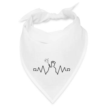 Herzfrequenz-Stille - Bandana - Weiß - Vorne