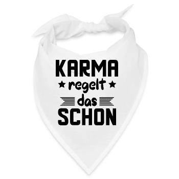 Karma regelt das schon - Bandana - Weiß - Vorne