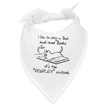 I like to stay in Bed - Katze - Bandana - Weiß - Vorne