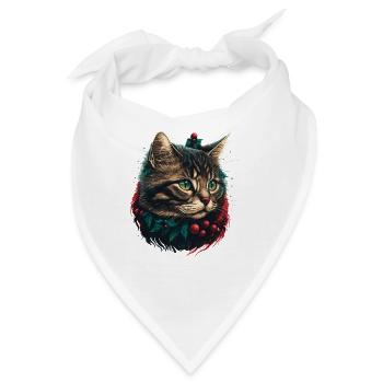 Wunderschöne Weihnachtskätzchen-Illustration, eine ausgezeichnete - Bandana - Weiß - Vorne