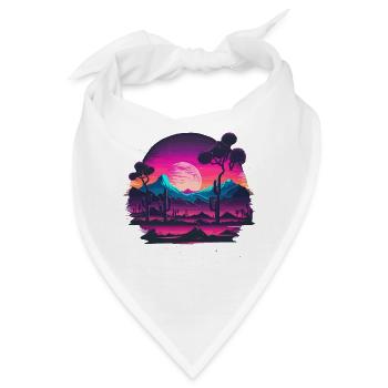 Vaporwave Artwork - Bandana - Weiß - Vorne