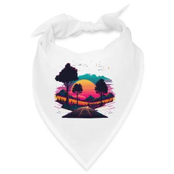80er Jahre Summer Vibe - Bandana - Weiß - Vorne