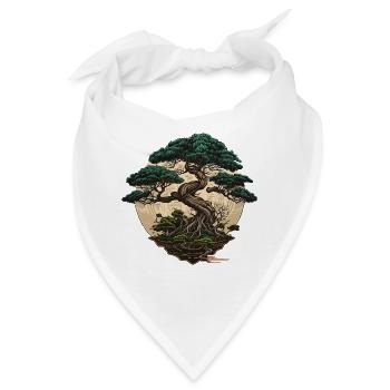 Verdrehter Bonsai-Baum - Bandana - Weiß - Vorne