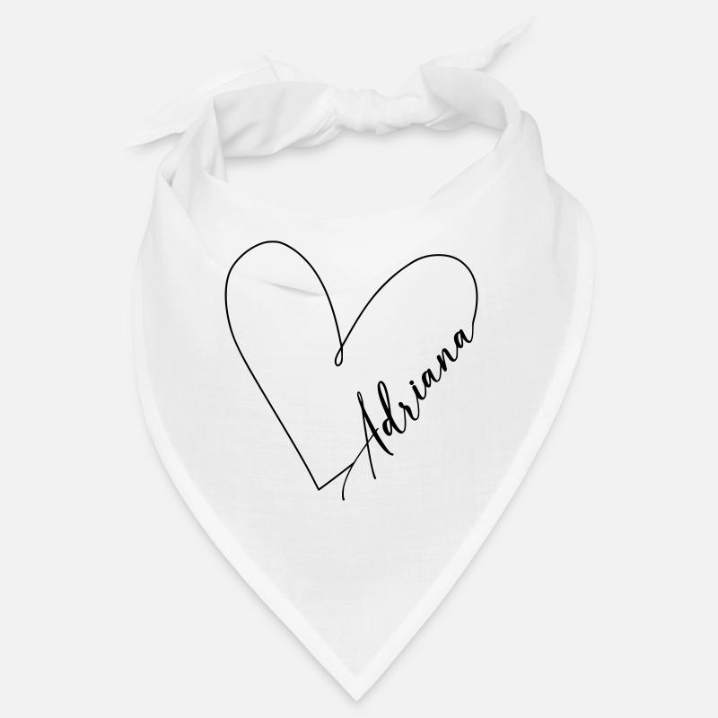 Adriana Name Heart Line Bandana