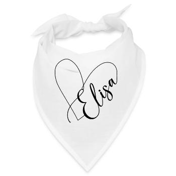 Elisa Name Herzlinie - Bandana - Weiß - Vorne