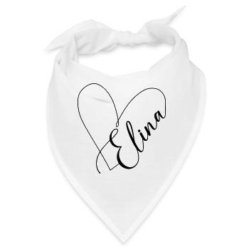 Elina Name Herzlinie - Bandana - Weiß - Vorne