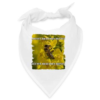 Bienen und Blüten sind miteinander verbunden - Bandana - Weiß - Vorne