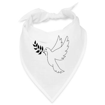 Friedenstaube - Bandana - Weiß - Vorne